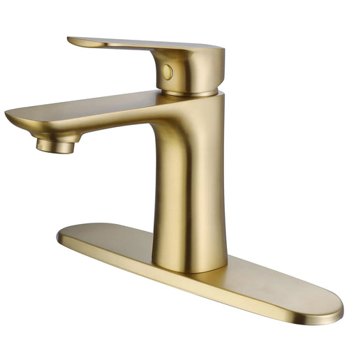 1-Hole Single-Handle Bathroom Sink Faucet with 10-Inch Deck Plate