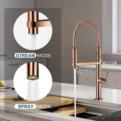 Magnetic Docking Kitchen Faucet with Pull Down Sprayer, Dual-Function Spray and 360 Degree Swivel, Commercial Spring Kitchen Faucet