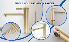 Single Handle Bathroom Sink Faucet,Single Hole Bathroom Faucet with Supply Hoses