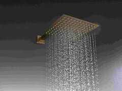 Rainfall Shower System 10" Square Shower Head with Rotable Handheld Sprayer, Wall Mounted Bathroom Shower Combo with Foldable Tub Spout, Anti-Rust Solid Brass Valve Diverter