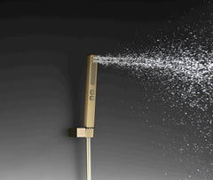 Rainfall Shower System 10" Square Shower Head with Rotable Handheld Sprayer, Wall Mounted Bathroom Shower Combo with Foldable Tub Spout, Anti-Rust Solid Brass Valve Diverter