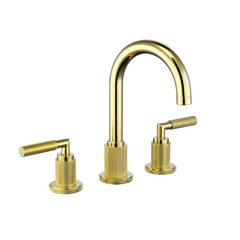 Two Handles 3-Holes Bathroom Sink Faucet In Brushed Gold and Matte Black for TF00F2
