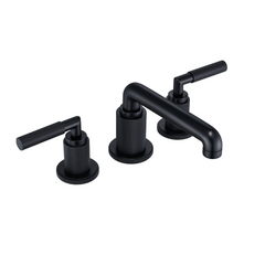 Two Handles 3-Holes Bathroom Sink Faucet In Brushed Gold and Matte Black for TF00F4