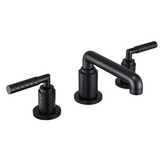 Two Handles 3-Holes Bathroom Sink Faucet In Brushed Gold and Matte Black for TF00F6