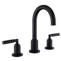 Two Handles 3-Holes Bathroom Sink Faucet In Brushed Gold and Matte Black for TF00F7