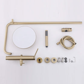 Wall Mounted Rain Shower Head With Adjustable Handheld Slide Bar Shower System