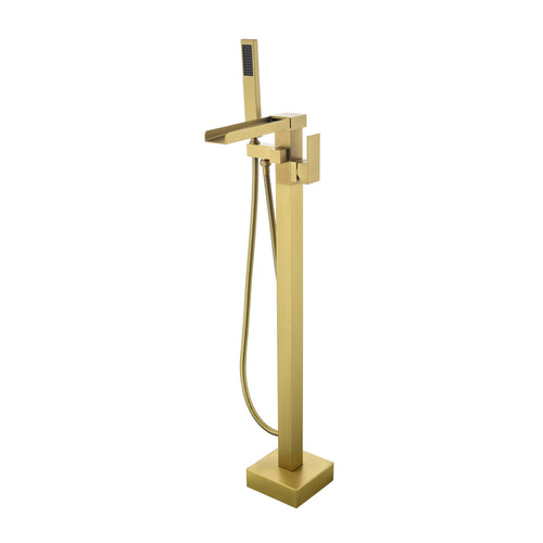 Fast-Filling Waterfall Freestanding Tub Faucet with Hand Shower