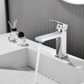 Modern Single Handle 1-Hole Sink Faucet with Graceful Forward Outpour
