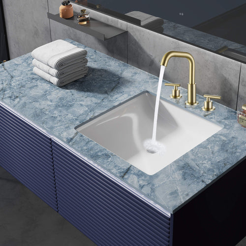 180° Swivel Gooseneck Spout Widespread Bathroom Faucet with Dual Handles