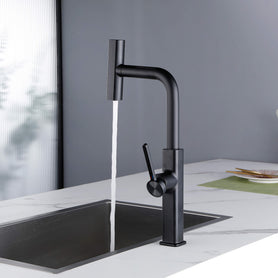 Smart Kitchen Faucet with Temperature Display & 3-Function Pull-Out Sprayer