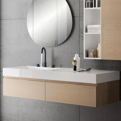 Matte Black Brushed Gold Two Handle 3-Hole Bathroom Sink Faucet