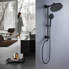 10" Rainfall Shower Head 5-Function Handheld Shower With Slide Bar in Matte Black (Main Body Not Included)