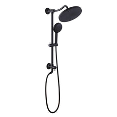 10" Rainfall Shower Head 5-Function Handheld Shower With Slide Bar in Matte Black (Main Body Not Included)
