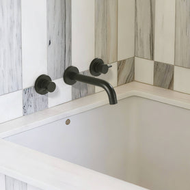 Fast Flow Modern Wall Mount Tub Faucet with 2 Handles & Swivel Spout