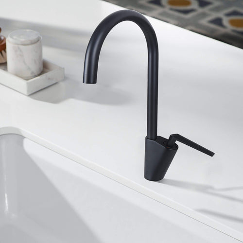 High-Arc 360° Swivel Kitchen Faucet with Solid Brass Construction & 1.8 GPM Water-Saving