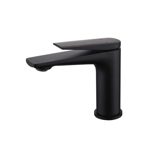 Modern Streamlined Flat-Spout Solid Brass Basin Faucet