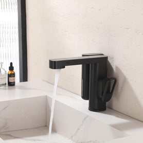 Touchless Smart Soap & Water Sensor Basin Faucet with Integrated Digital Temperature Screen