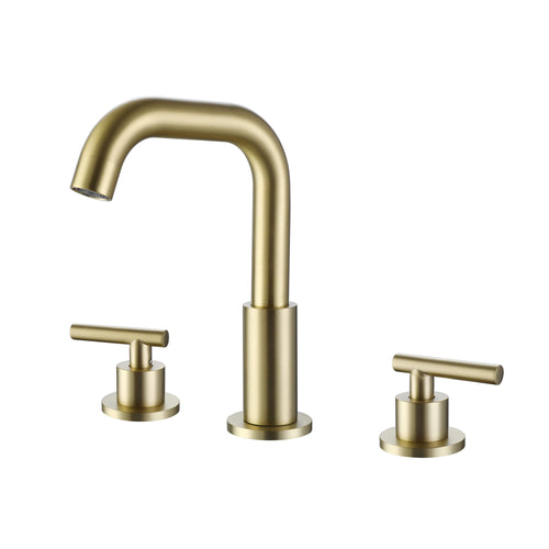 180° Swivel Gooseneck Spout Widespread Bathroom Faucet with Dual Handles