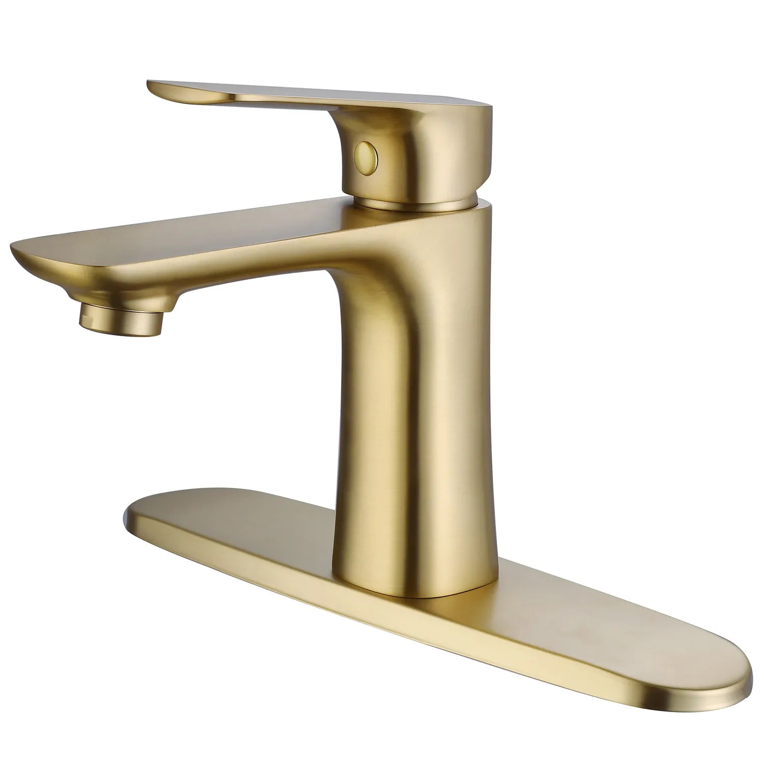 1-Hole Single-Handle Bathroom Sink Faucet with 10-Inch Deck Plate