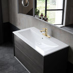 1-Hole Single-Handle Bathroom Sink Faucet with 10-Inch Deck Plate
