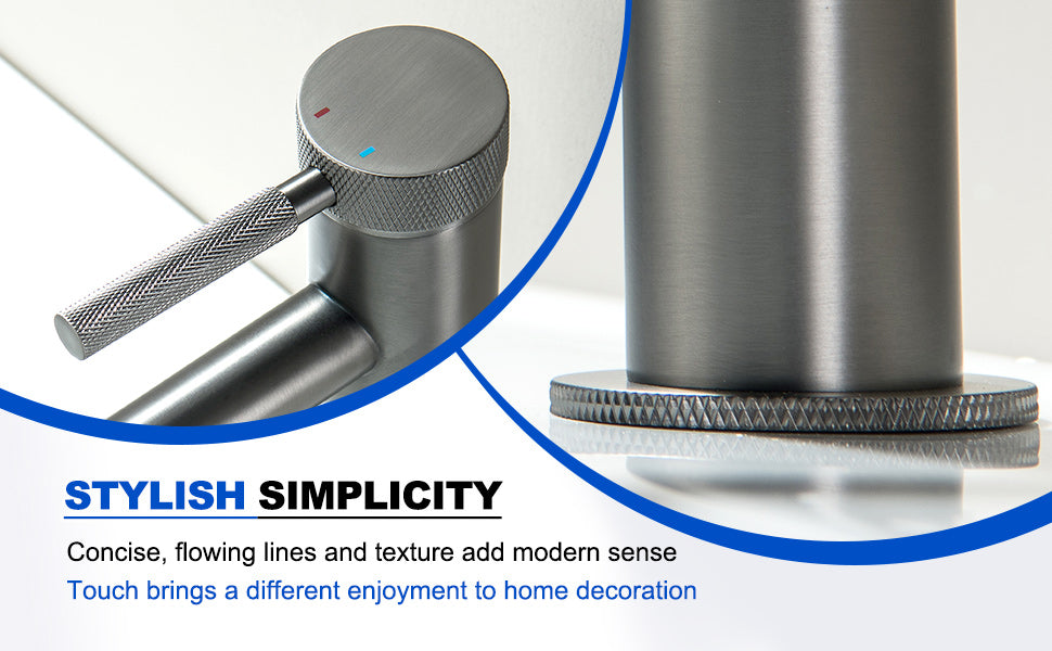Single Handle Bathroom Sink Faucet,Single Hole Bathroom Faucet with Supply Hoses