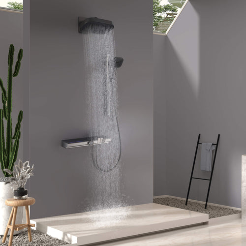 3-Function Thermostatic Shower System with Simultaneous Flow Valve