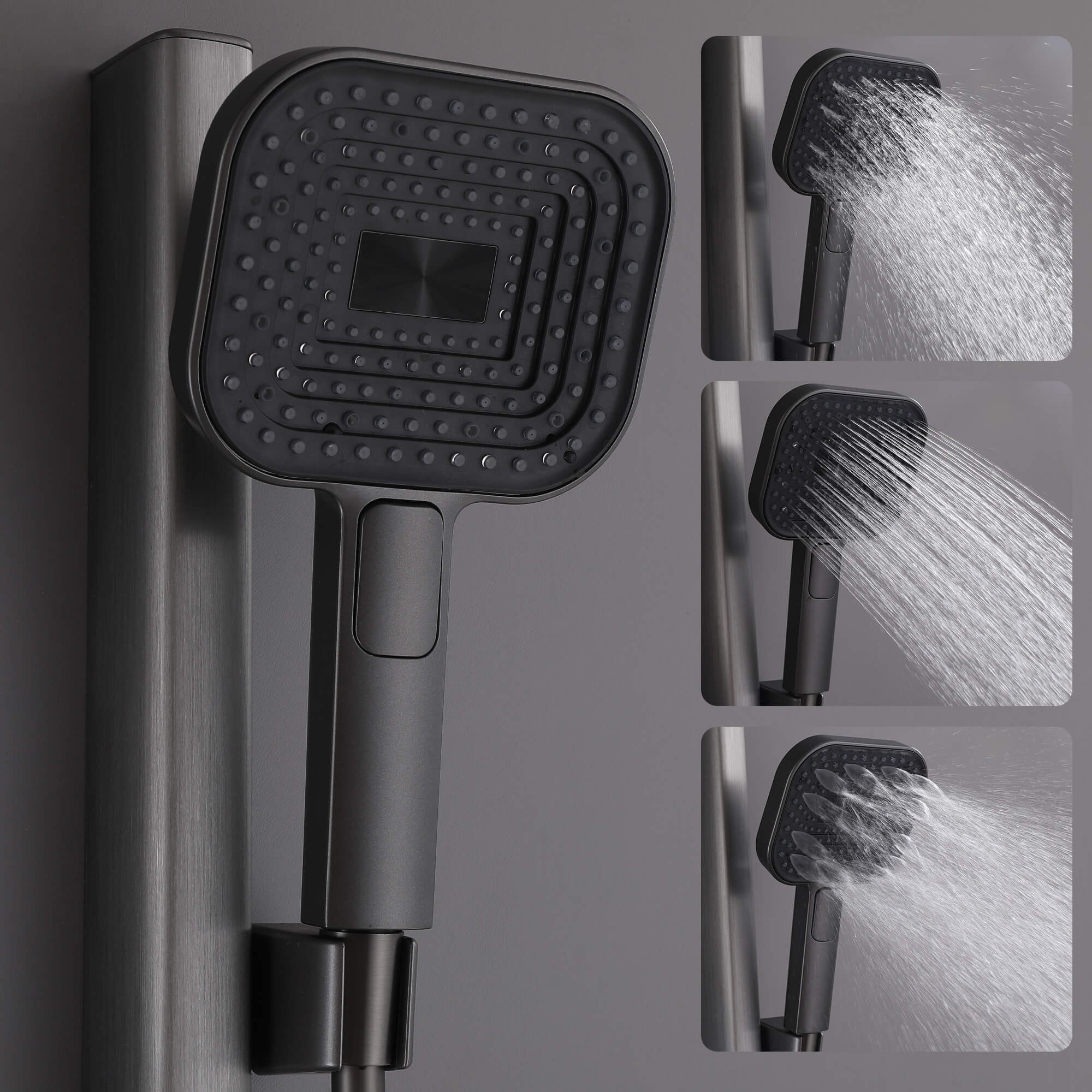 3-Function Thermostatic Shower System with Simultaneous Flow Valve