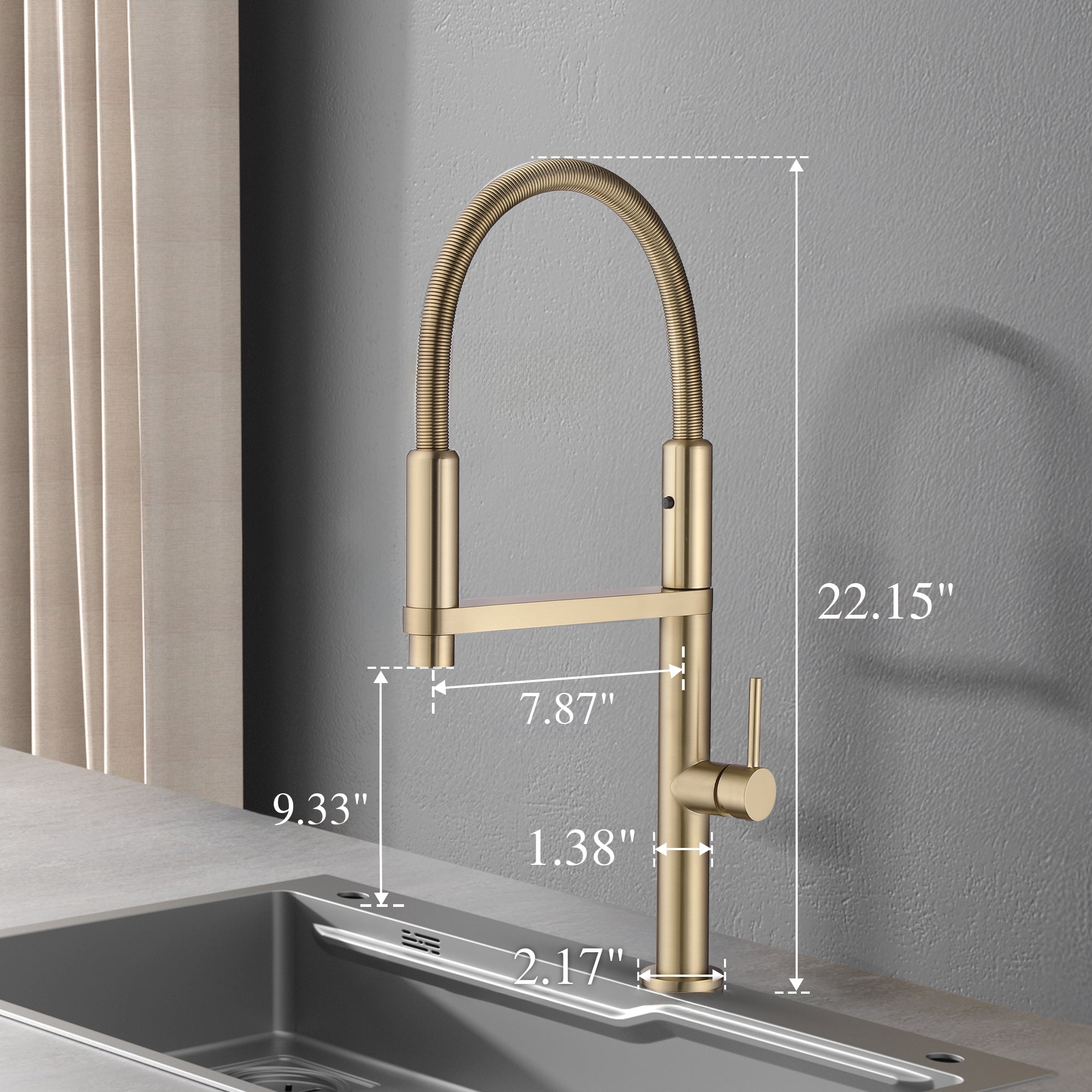 Magnetic Docking Kitchen Faucet with Pull Down Sprayer, Dual-Function Spray and 360 Degree Swivel, Commercial Spring Kitchen Faucet
