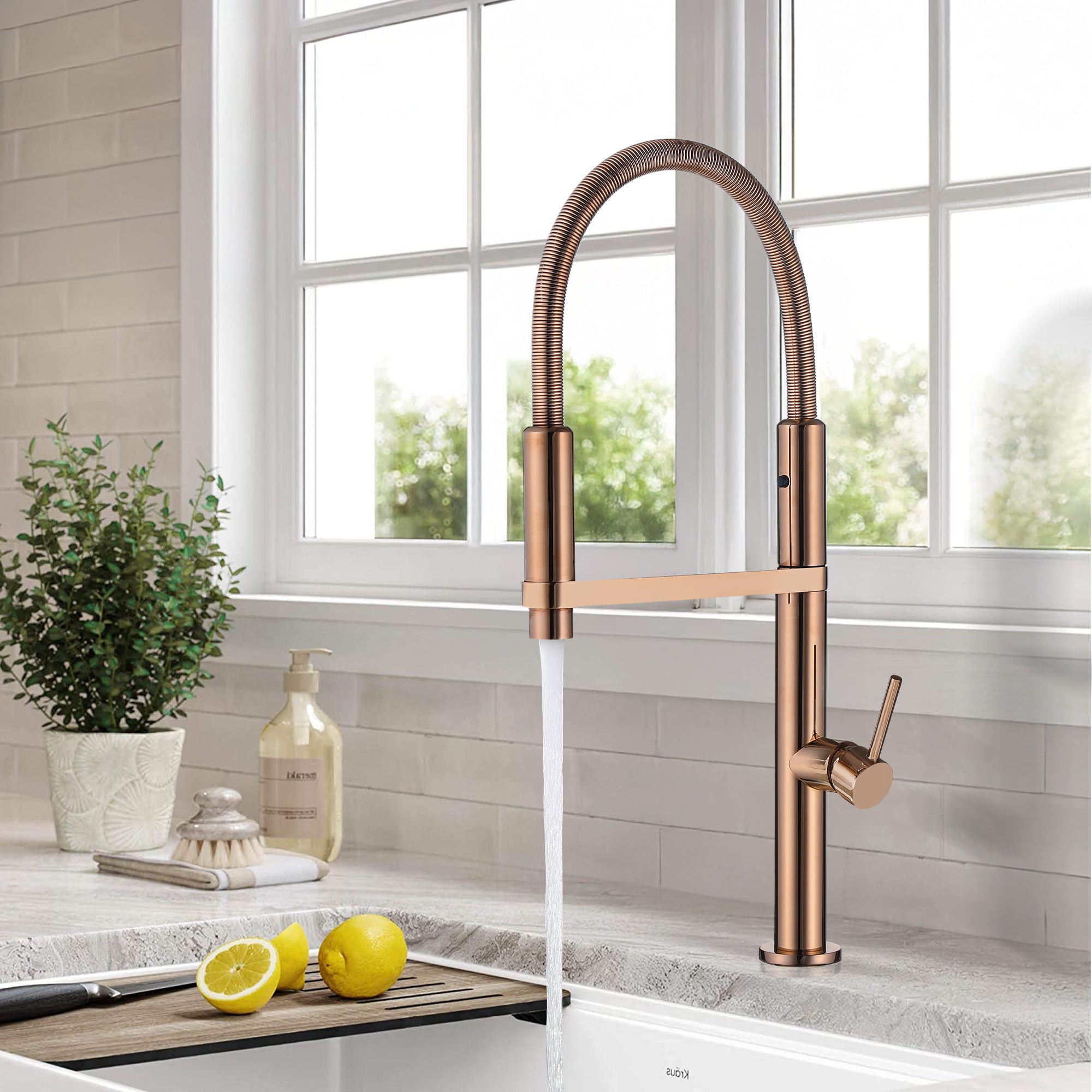 Magnetic Docking Kitchen Faucet with Pull Down Sprayer, Dual-Function Spray and 360 Degree Swivel, Commercial Spring Kitchen Faucet