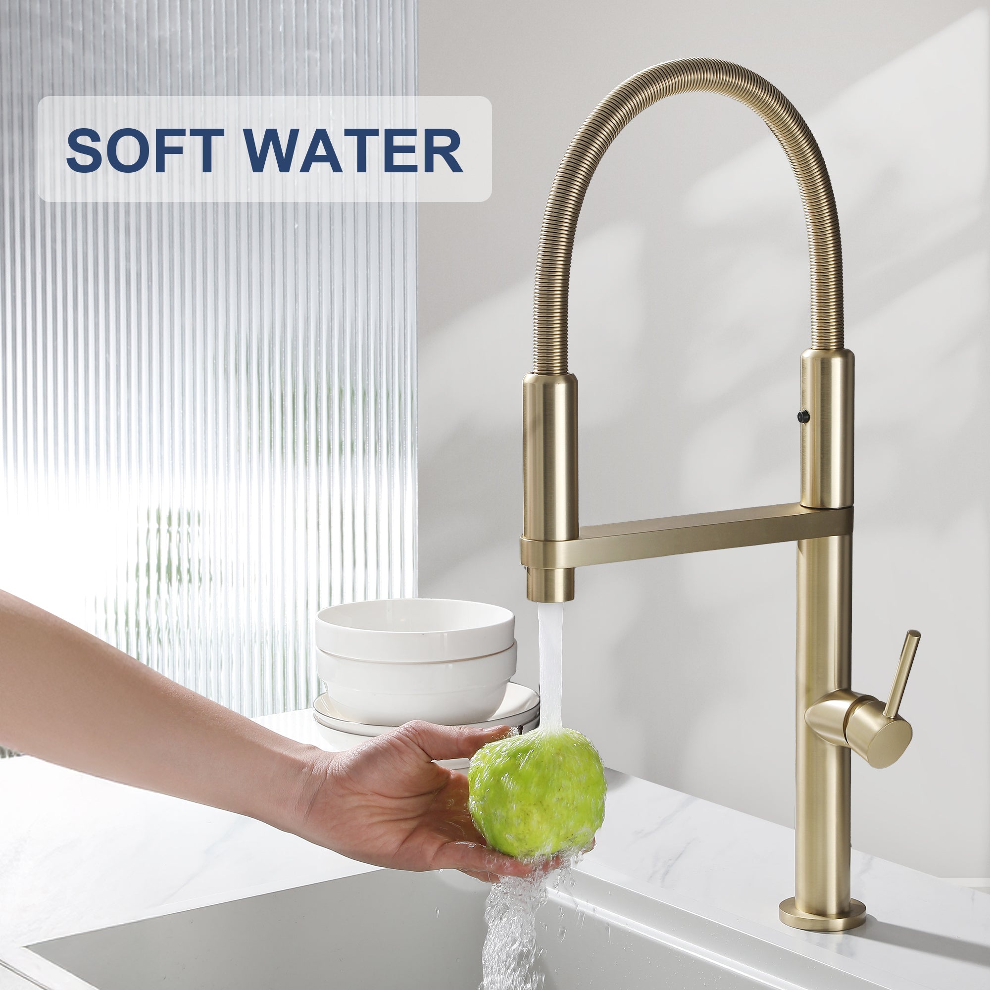 Magnetic Docking Kitchen Faucet with Pull Down Sprayer, Dual-Function Spray and 360 Degree Swivel, Commercial Spring Kitchen Faucet
