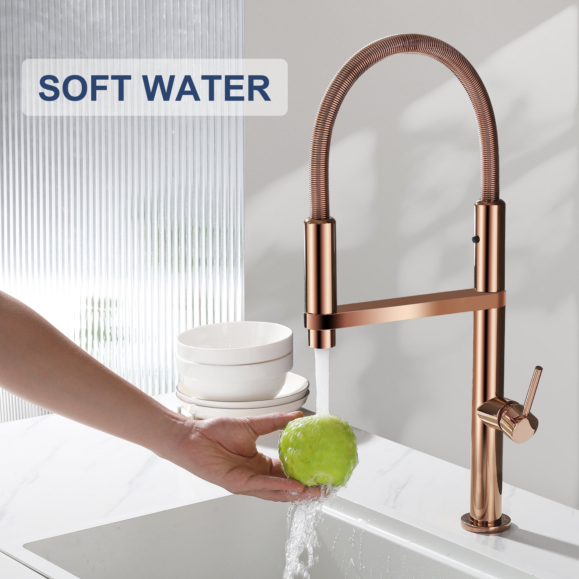 Magnetic Docking Kitchen Faucet with Pull Down Sprayer, Dual-Function Spray and 360 Degree Swivel, Commercial Spring Kitchen Faucet