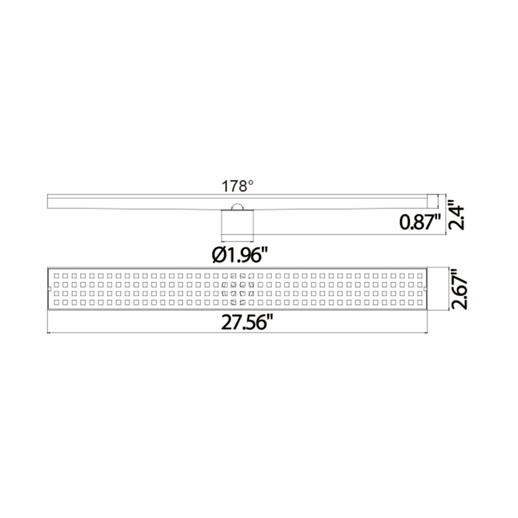 Modern Linear Grid Shower Drain with Removable Anti-Clog Hair Strainer Basket