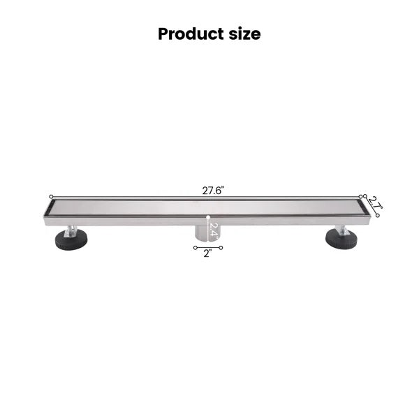2-in-1 Dual-Cover Linear Drain with Removable Hair Strainer