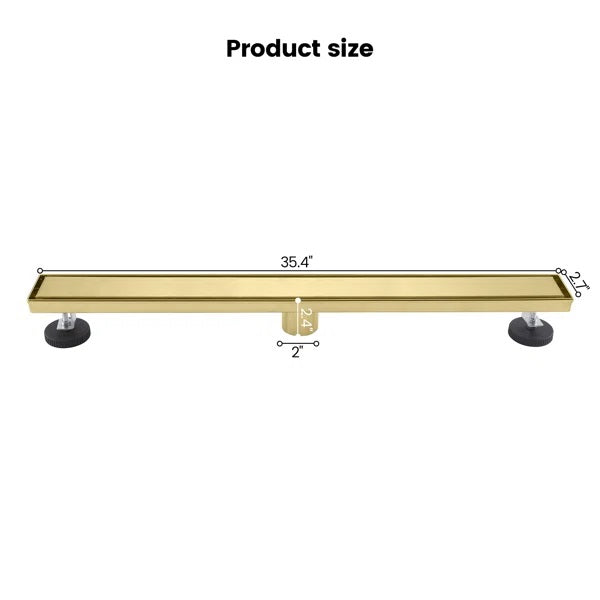 2-in-1 Dual-Cover Linear Drain with Removable Hair Strainer
