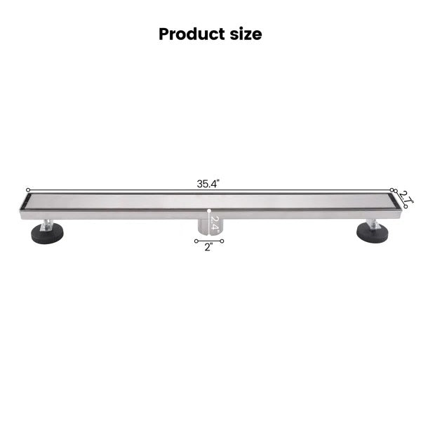 2-in-1 Dual-Cover Linear Drain with Removable Hair Strainer