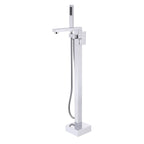 360° Swivel Cube Freestanding Tub Faucet with Hand Shower Single Handle