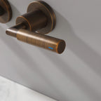 Wall-Mounted Bathroom Faucet with Drain Assembly Solid Brass 3-Piece Set