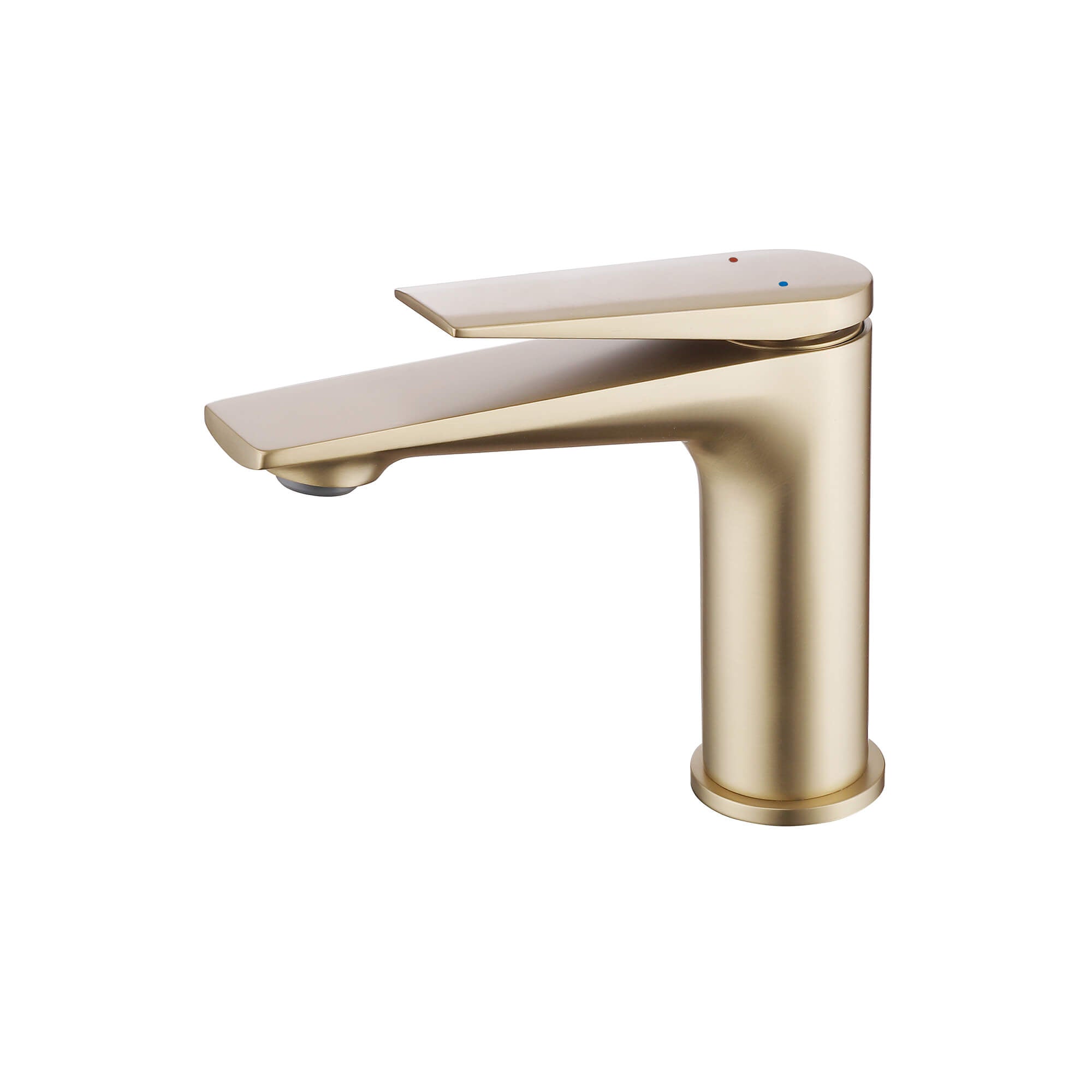 Modern Streamlined Flat-Spout Solid Brass Basin Faucet