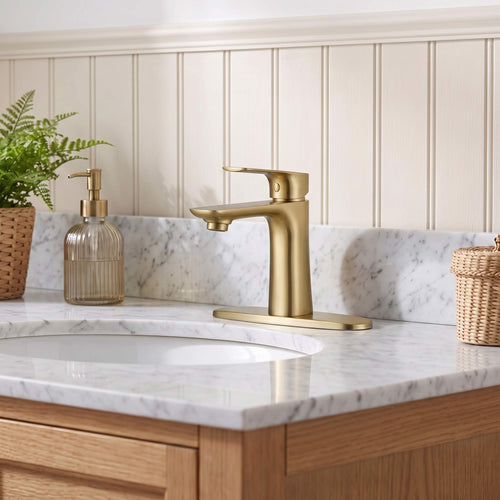 6.61" Single-Handle Bathroom Sink Faucet with 10-Inch Deck Plate