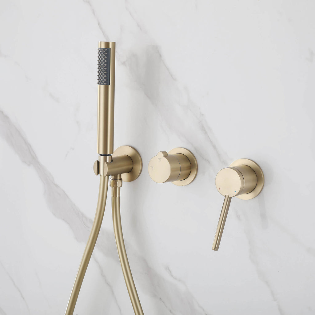 2-Functions Dual-Head Shower System with Thin Circular Rainfall Head