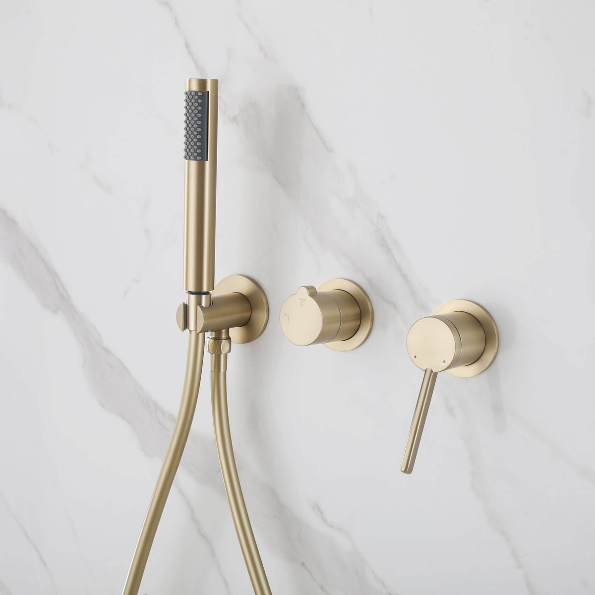 2-Functions Dual-Head Shower System with Thin Circular Rainfall Head