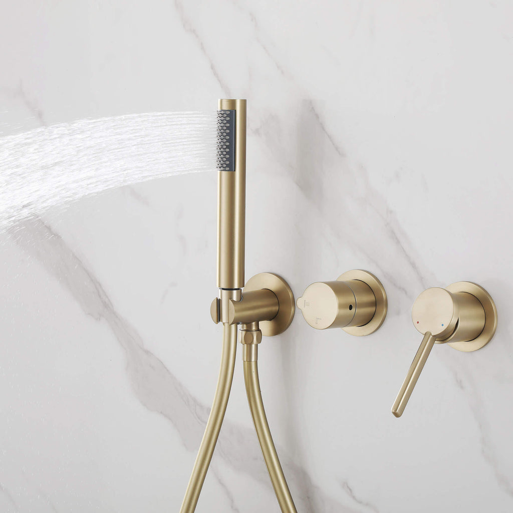 2-Functions Dual-Head Shower System with Thin Circular Rainfall Head