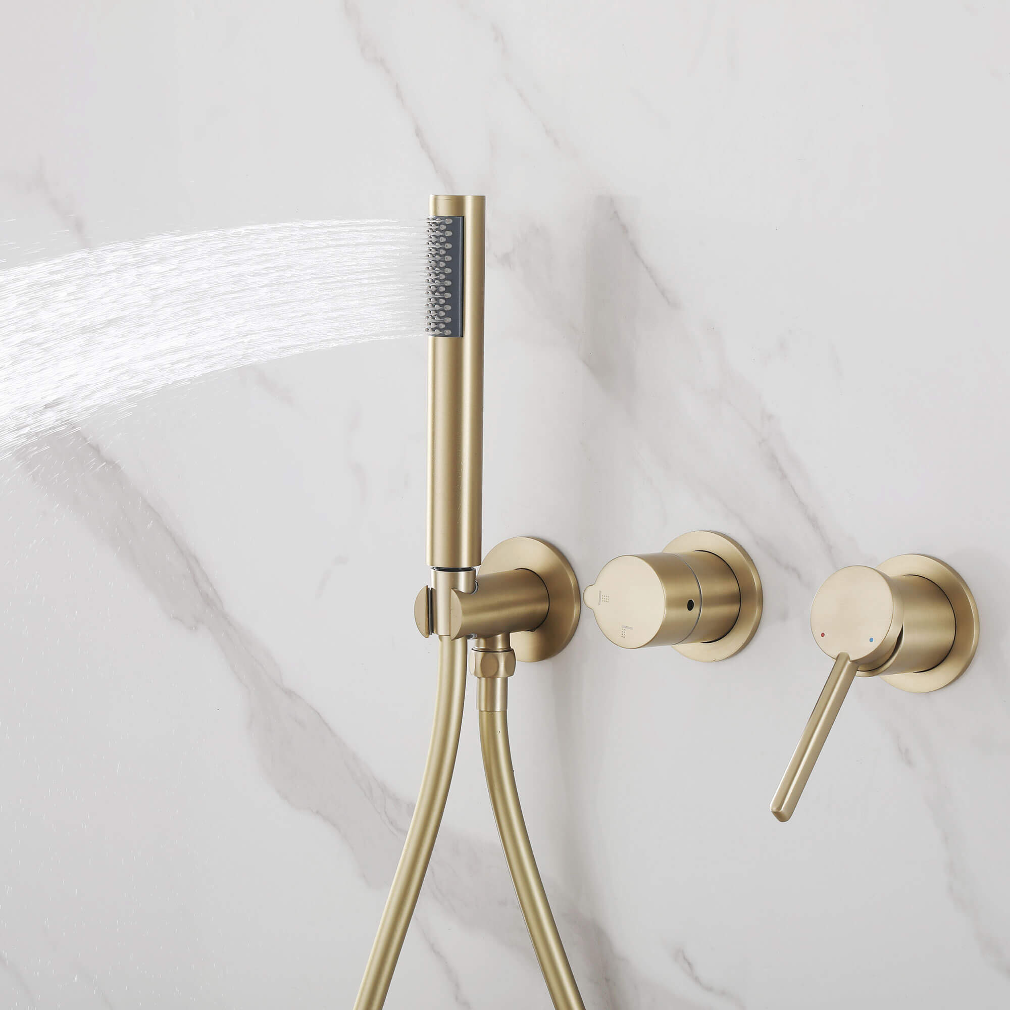 2-Functions Dual-Head Shower System with Thin Circular Rainfall Head