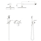 2-Functions Dual-Head Shower System with Thin Circular Rainfall Head