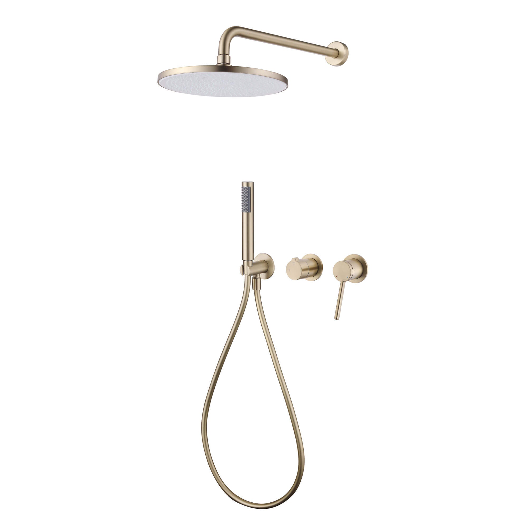 2-Functions Dual-Head Shower System with Thin Circular Rainfall Head
