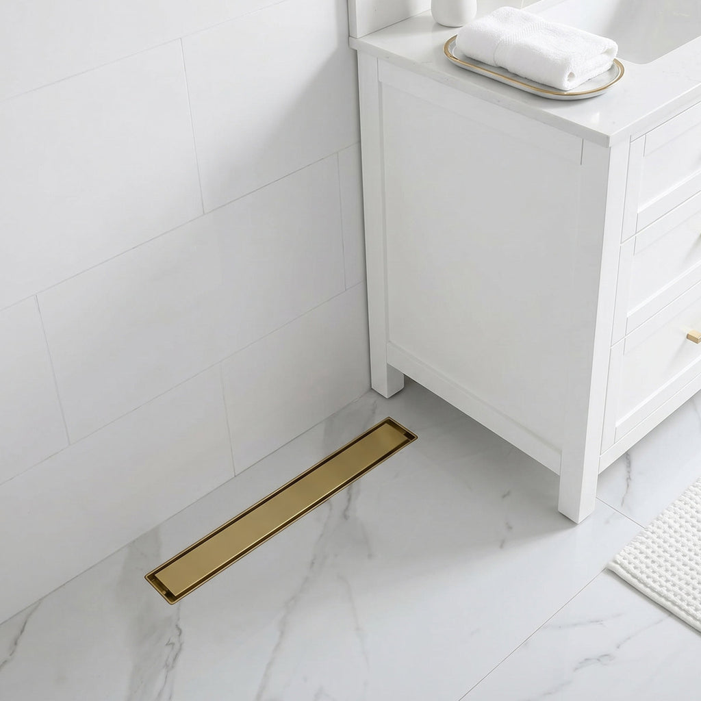 2-in-1 Dual-Cover Linear Drain with Removable Hair Strainer
