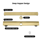 2-in-1 Dual-Cover Linear Drain with Removable Hair Strainer
