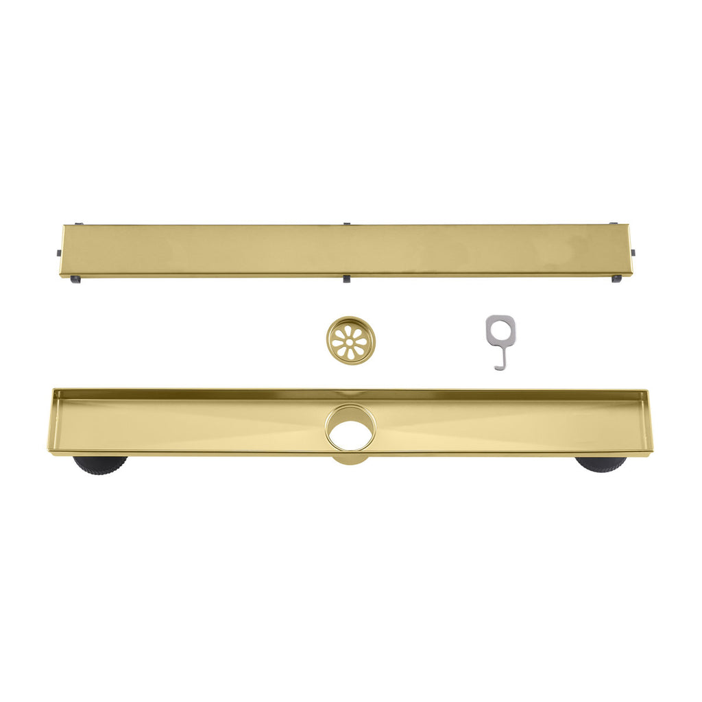 2-in-1 Dual-Cover Linear Drain with Removable Hair Strainer