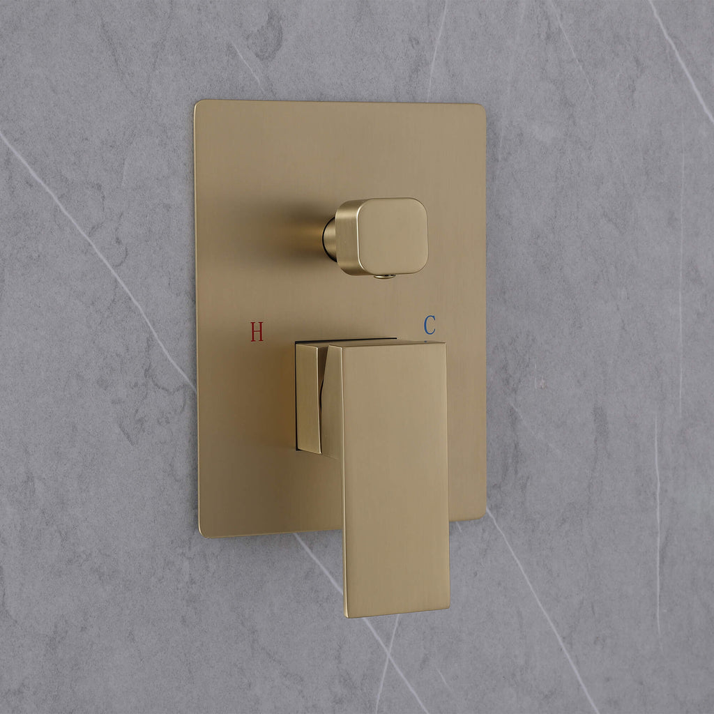 Concealed Tub Shower System with Fold-Away Tub Spout & 3-Function Hand Shower