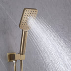 Concealed Tub Shower System with Fold-Away Tub Spout & 3-Function Hand Shower